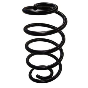 Black painted Stock Appearing Double Pig Tail Rear Springs standing on end